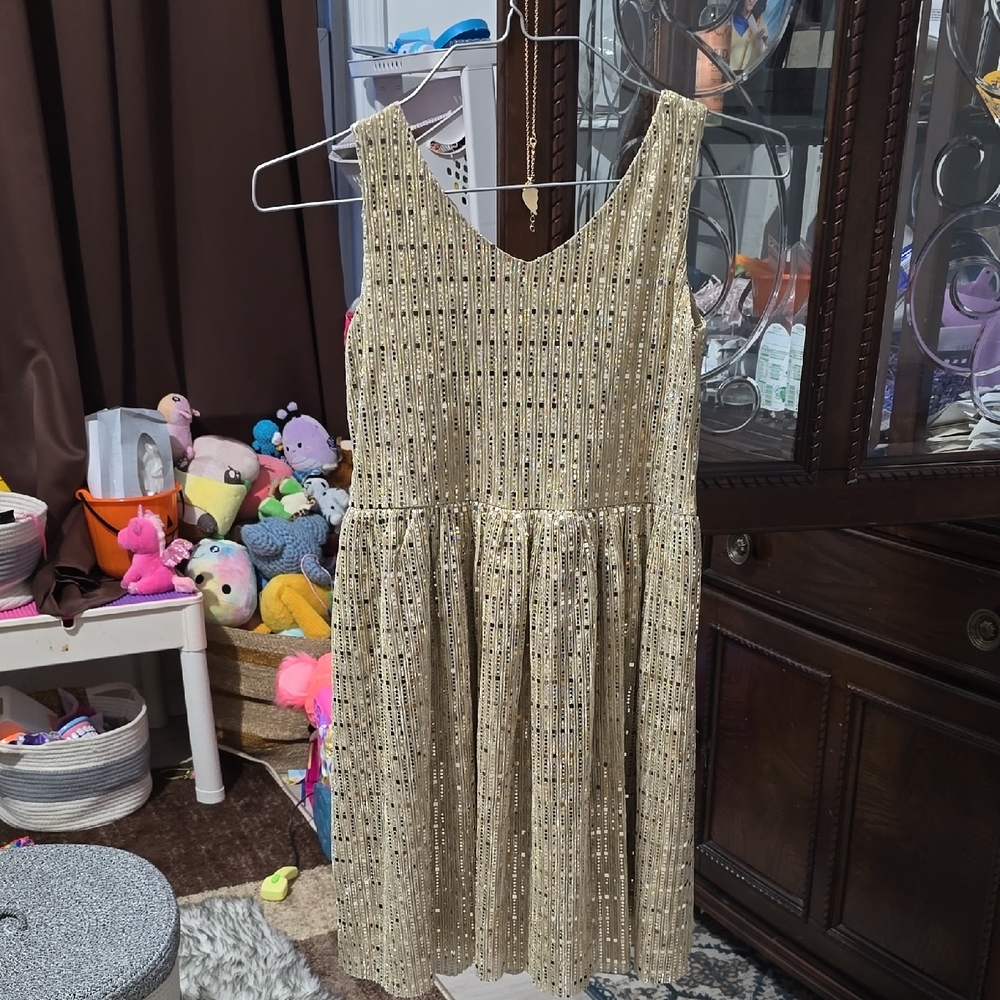Gold Sequin Kids Dress